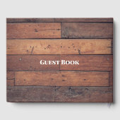 木製素朴ファームハウスカントリーモノグラム結婚ズ ゲストブック (裏面)