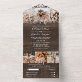 木製素朴フォトストリングライトウェディングRSVP オールインワン招待状 (内側)