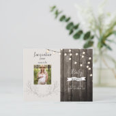 木製素朴フォトニュートラルライトベビーシャワー インビテーションポストカード (スタンド正面)