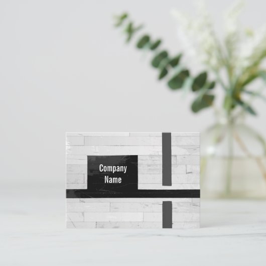 木製素朴フロアラインとマーキングのビジネスCa 名刺 (スタンド正面)