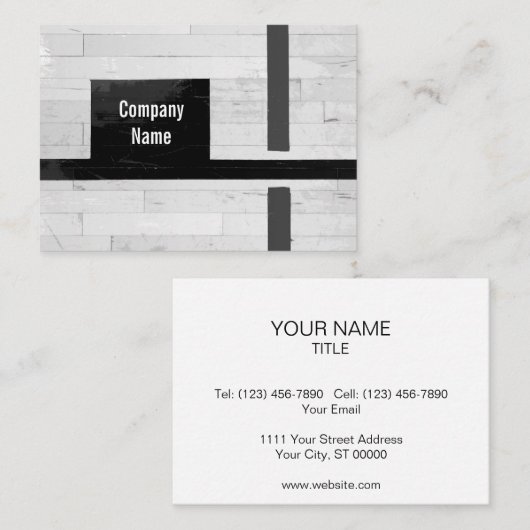 木製素朴フロアラインとマーキングのビジネスCa 名刺 (正面/裏面)