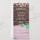 木製素朴フローラスクリプト結婚式 プログラム (裏面)