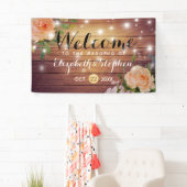 木製素朴フローラストリングラ結婚イトのバナー 横断幕 (インサイチュ)