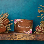 木製素朴フローラピ結婚ンクの予約済み5x7テーブル フォトプラーク (側面)