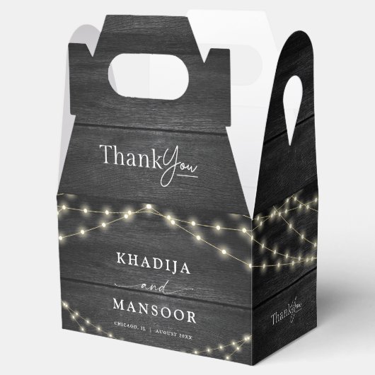 木製素朴ブラック&ホワイト結婚ズ・サンキュー フェイバーボックス (オープン)