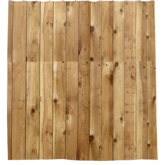 木製素朴ベージュシャワーカーテン シャワーカーテン (正面)