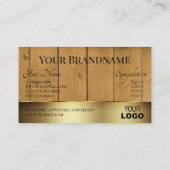 木製素朴ボード木目ロゴ金ゴールド 名刺 (裏面)