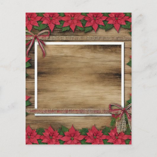 木製素朴ポインセチア枠スクラップブック紙 (裏面)