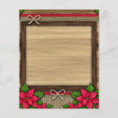 木製素朴ポインセチア枠スクラップブック紙 (正面)