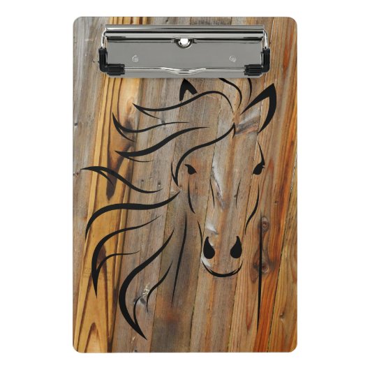 木製素朴ミニクリップボードのホース ミニクリップボード (正面)