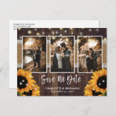 木製素朴ライトヒマワリ3写真保存日 案内ポストカード (正面/裏面)