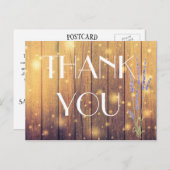 木製素朴ライトラベンダーありがとうはがき ポストカード (正面/裏面)