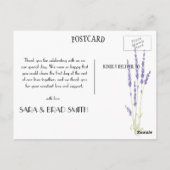 木製素朴ライトラベンダーありがとうはがき ポストカード (裏面)