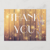 木製素朴ライトラベンダーありがとうはがき ポストカード (正面)