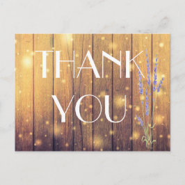 木製素朴ライトラベンダーありがとうはがき ポストカード