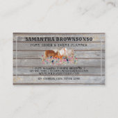 木製素朴ライドポニーフローラ小型馬 名刺 (裏面)