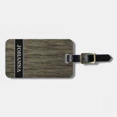 木製素朴ルックパターン+名前をカスタムするラゲージタグ ラゲッジタグ (正面横)