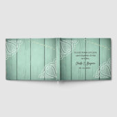 木製素朴レースのフェアリー結婚ライト ゲストブック (全面)