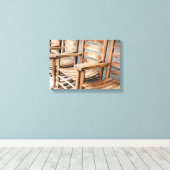 木製素朴ロッキングチェア キャンバスプリント (インサイチュ (ウッドフロア))