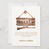 木製素朴ワイルドウエストカウボーイガンベイビーシャワー サンキューカード (正面)