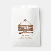 木製素朴ワイルドウエストカウボーイガンベイビーシャワー フェイバーバッグ (正面)