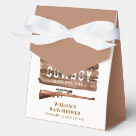 木製素朴ワイルドウエストカウボーイガンベイビーシャワー フェイバーボックス