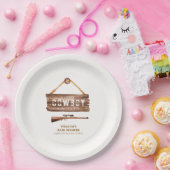 木製素朴ワイルドウエストカウボーイガンベイビーシャワー ペーパープレート (パーティー)