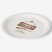 木製素朴ワイルドウエストカウボーイガンベイビーシャワー ペーパープレート (アングル)