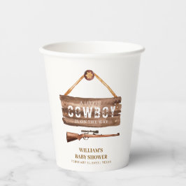 木製素朴ワイルドウエストカウボーイガンベイビーシャワー 紙コップ