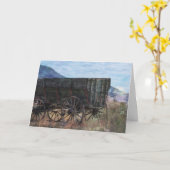 木製素朴ワゴンカ空白のード カード (黄色い花)