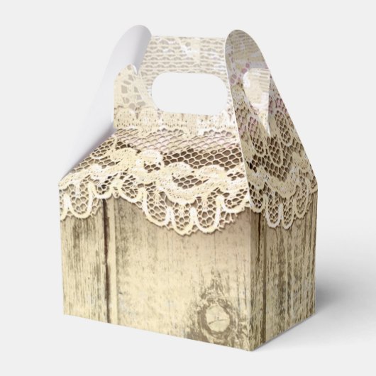 木製素朴ヴィンテージレースパーティーの好意ボックス フェイバーボックス (裏面サイド)