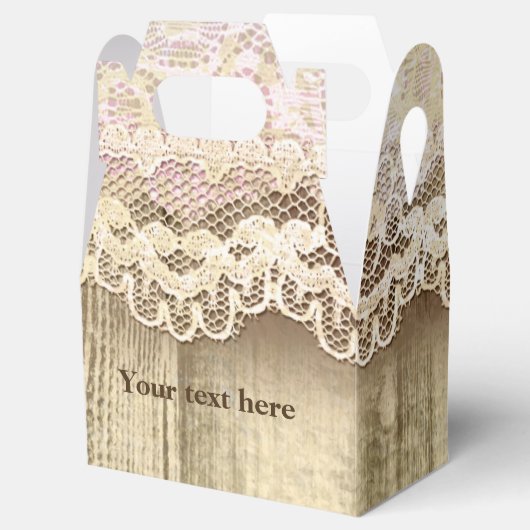 木製素朴ヴィンテージレースパーティーの好意ボックス フェイバーボックス (オープン)