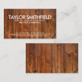 木製素朴ヴィンテージ名刺 名刺 (正面/裏面)