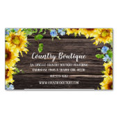 木製素朴名刺マグネットのひまわり マグネット名刺 (正面)