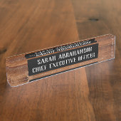 木製素朴木木木目デスク看板プレート デスクネームプレート (側面)