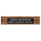 木製素朴木木木目デスク看板プレート デスクネームプレート (正面)