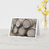 木製素朴樽 カード (黄色い花)