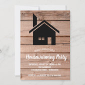 木製素朴煙突引っ越し祝いパーティー招待状 招待状 (正面)