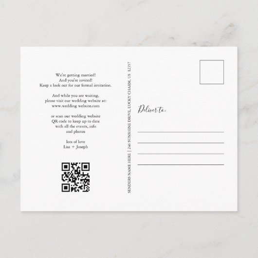 木製素朴照明カレンダーQRコード日付の保存 案内ポストカード (裏面)