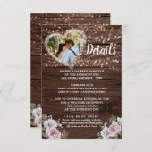 木製素朴照明フォト詳細エンクロージャカード 出欠カード (正面/裏面)