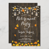 木製素朴照明葉消却パーティー 招待状 (正面/裏面)