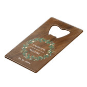 木製素朴結婚式の引き出物 クレジットカード栓抜き (正面アングル)