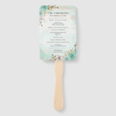 木製素朴結婚式 プログラム&パーティーリスト手扇 ハンドファン (正面)