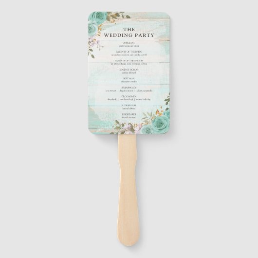 木製素朴結婚式 プログラム&パーティーリスト手扇 ハンドファン (裏面)