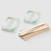 木製素朴結婚式 プログラム&パーティーリスト手扇 ハンドファン (組立なし)