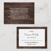 木製素朴表示ブライダルシャワー挿入カードラベル エンクロージャーカード (正面/裏面)