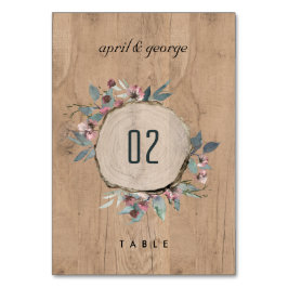 木製素朴野生ピンクユーカリフローラ結婚ズ テーブルナンバー