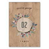 木製素朴野生ピンクユーカリフローラ結婚ズ テーブルナンバー (裏面)