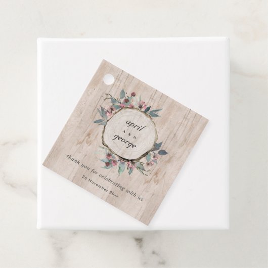 木製素朴野生ピンクユーカリフローラ結婚ズ フェイバータグ (インサイチュ)