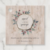 木製素朴野生ピンクユーカリフローラ結婚ズ フェイバータグ (正面)